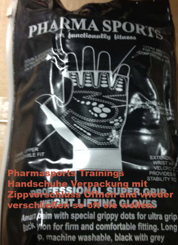 Trainingshandschuhe Pharmasports Verpackung Rückseite